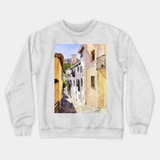 Calle Gumiel De San José, Granada Crewneck Sweatshirt